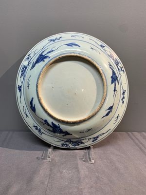 A Chinese blue and white dish, plate and saucer, Fu Gui Chang Chun 富貴長春 mark, Jiajing — photo 2