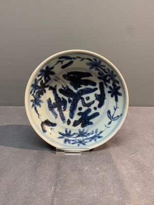 A Chinese blue and white dish, plate and saucer, Fu Gui Chang Chun 富貴長春 mark, Jiajing — photo 5