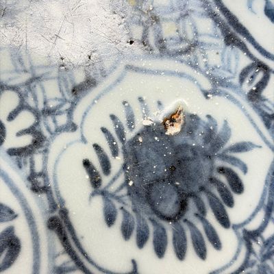 A Chinese blue and white dish with floral design — foto 3