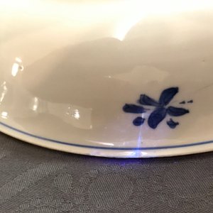 A Chinese blue and white dish with sanduo fruits among foliage, Kangxi — 照片 13