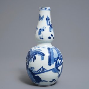 A Chinese blue and white double gourd vase, Kangxi — 照片 2