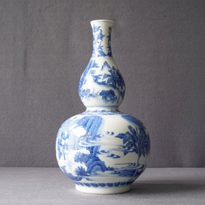 A Chinese blue and white double gourd vase, Transitional period — photo 10