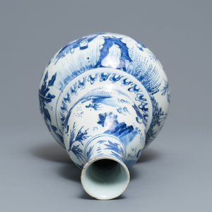 A Chinese blue and white double gourd vase, Transitional period — 照片 6