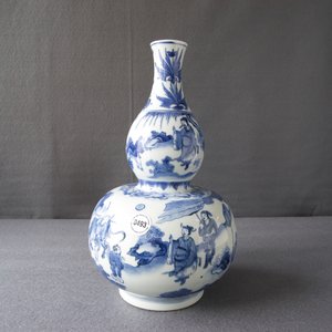 A Chinese blue and white double gourd vase, Transitional period — 照片 7