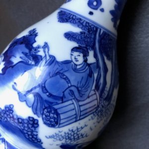 A Chinese blue and white double gourd vase, Transitional period — photo 15