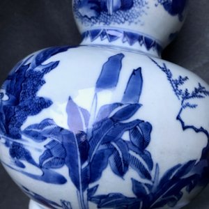 A Chinese blue and white double gourd vase, Transitional period — photo 24