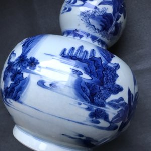 A Chinese blue and white double gourd vase, Transitional period — photo 26