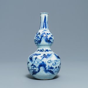A Chinese blue and white double gourd vase, Wanli — photo 3