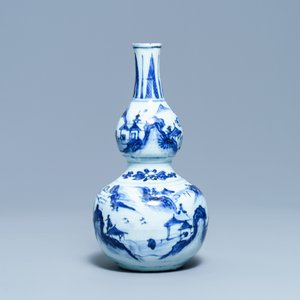 A Chinese blue and white double gourd vase, Wanli — photo 2