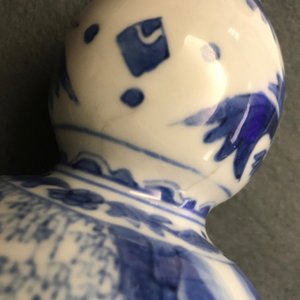 A Chinese blue and white double gourd vase with the calligrapher Wang Xizhi, Transitional period — photo 13