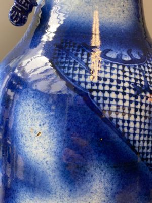 A Chinese blue and white 'dragon and carp' vase, 19th C. — photo 6
