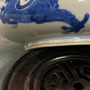 A Chinese blue and white 'dragon and phoenix' censer, Kangxi — 照片 12