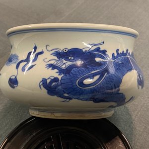 A Chinese blue and white 'dragon and phoenix' censer, Kangxi — 照片 8