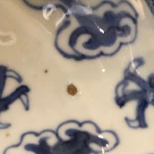 A Chinese blue and white 'dragon' moonflask, 19th C. — 照片 13