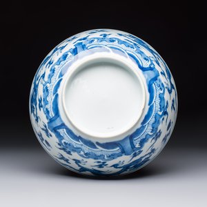 A Chinese blue and white' Dragons and Carp' bowl, Kangxi — 照片 7