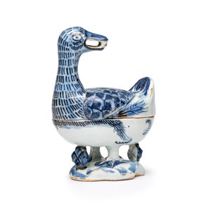 A Chinese blue and white 'Duck' incense burner  — 照片 1