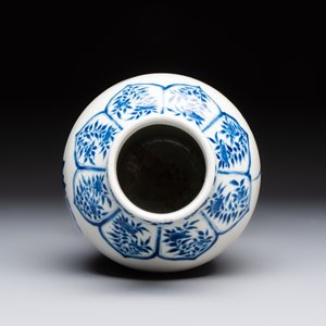 A Chinese blue and white 'Ducks in a Lotus Pond' vase, Kangxi mark, 19th C. — photo 5