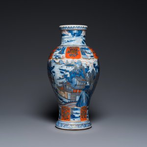 A Chinese blue and white Dutch-decorated 'landscape' vase, Kangxi — photo 2