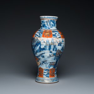 A Chinese blue and white Dutch-decorated 'landscape' vase, Kangxi — photo 4