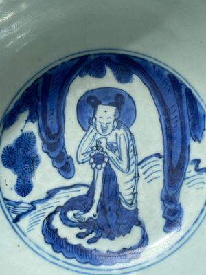 A Chinese blue and white 'Eight immortals' bowl, Wanli mark and of the period — photo 6