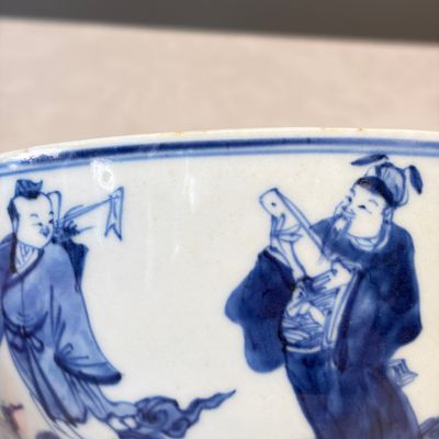 A Chinese blue and white 'Eight Immortals' bowl — photo 8