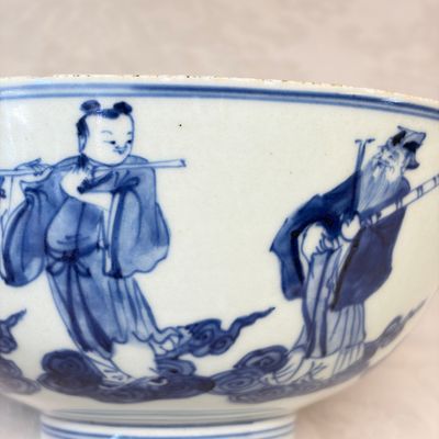 A Chinese blue and white 'Eight Immortals' bowl — photo 10