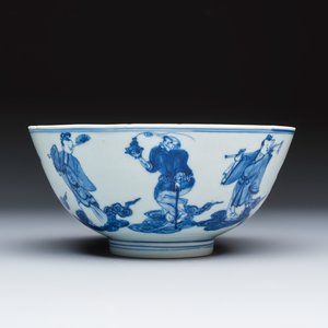 A Chinese blue and white 'Eight Immortals' bowl — photo 2