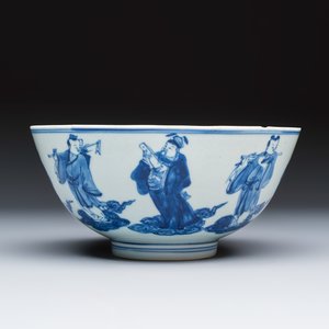 A Chinese blue and white 'Eight Immortals' bowl — photo 3