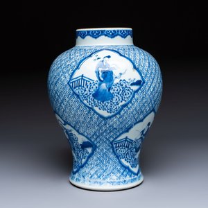 A Chinese blue and white 'Eight Immortals' vase, Kangxi — photo 1