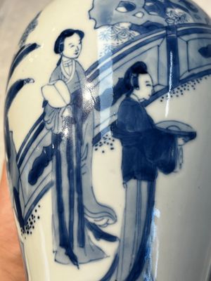 A Chinese blue and white 'Elegant Beauties' vase, Jiajing mark, Kangxi — 照片 11