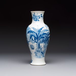 A Chinese blue and white 'Elegant Beauties' vase, Jiajing mark, Kangxi — 照片 2