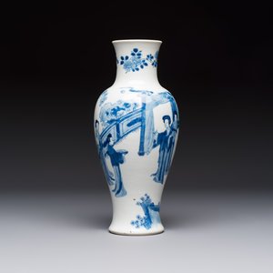 A Chinese blue and white 'Elegant Beauties' vase, Jiajing mark, Kangxi — 照片 4