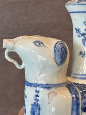 A Chinese blue and white 'elephant' kendi, Wanli — 照片 6