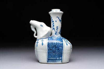 A Chinese blue and white 'elephant' kendi, Wanli