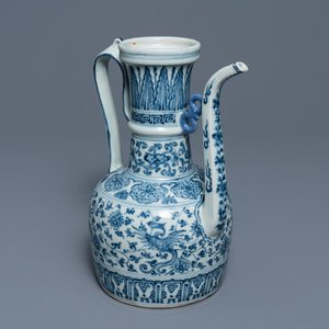 A Chinese blue and white ewer for the Islamic market, probably Hongzhi — 照片 1
