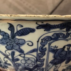 A Chinese blue and white figurative panel bowl, Wanli — photo 19