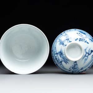 A Chinese blue and white 'figures and a phoenix' tea bowl and cover, Yongzheng — photo 6
