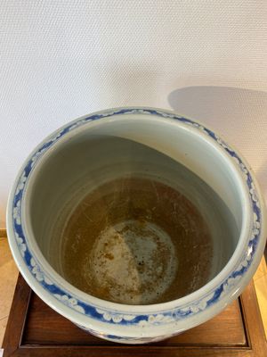 A Chinese blue and white fish bowl with medallions on a prunus-ground, 19th C. — 照片 5