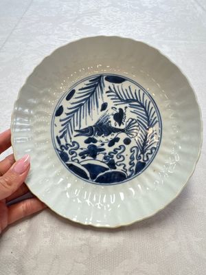 A Chinese blue and white 'Fish' plate, Chenghua mark, Tianqi — photo 2