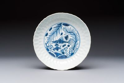A Chinese blue and white 'Fish' plate, Chenghua mark, Tianqi