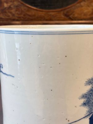 A Chinese blue and white 'Fisherman' brush pot, 20th C. — photo 11