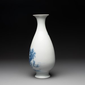A Chinese blue and white 'fisherman' vase, Wang Bu 王步 mark, Republic — photo 2