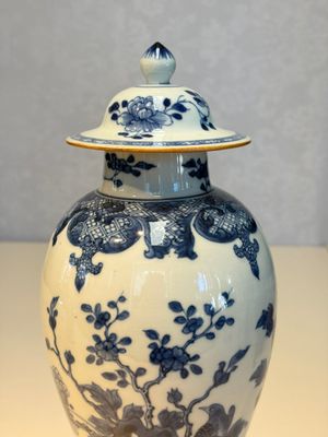 A Chinese blue and white five-piece garniture with birds among flowering branches, Qianlong — photo 17