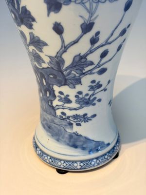 A Chinese blue and white five-piece garniture with birds among flowering branches, Qianlong — photo 34