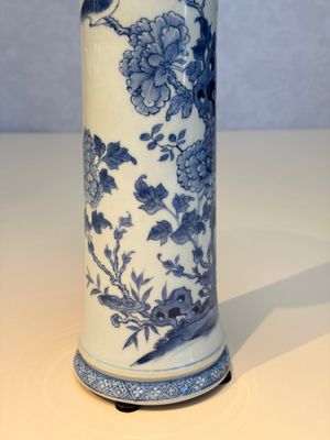 A Chinese blue and white five-piece garniture with birds among flowering branches, Qianlong — photo 52