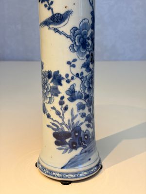 A Chinese blue and white five-piece garniture with birds among flowering branches, Qianlong — photo 62