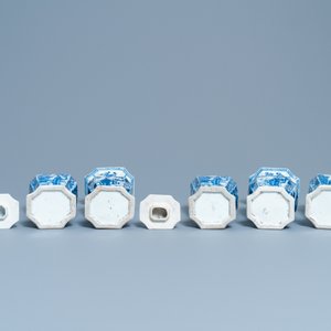 A Chinese blue and white five-piece garniture with boys and ladies, Kangxi — 照片 6