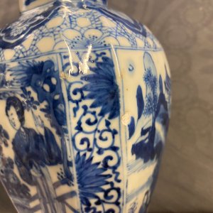 A Chinese blue and white five-piece garniture with boys and ladies, Kangxi — photo 16