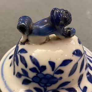 A Chinese blue and white five-piece garniture with peacocks, Kangxi mark, 19th C. — 照片 14