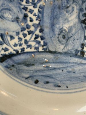 A Chinese blue and white 'floral' dish and a 'phoenix' plate, Ming — photo 7